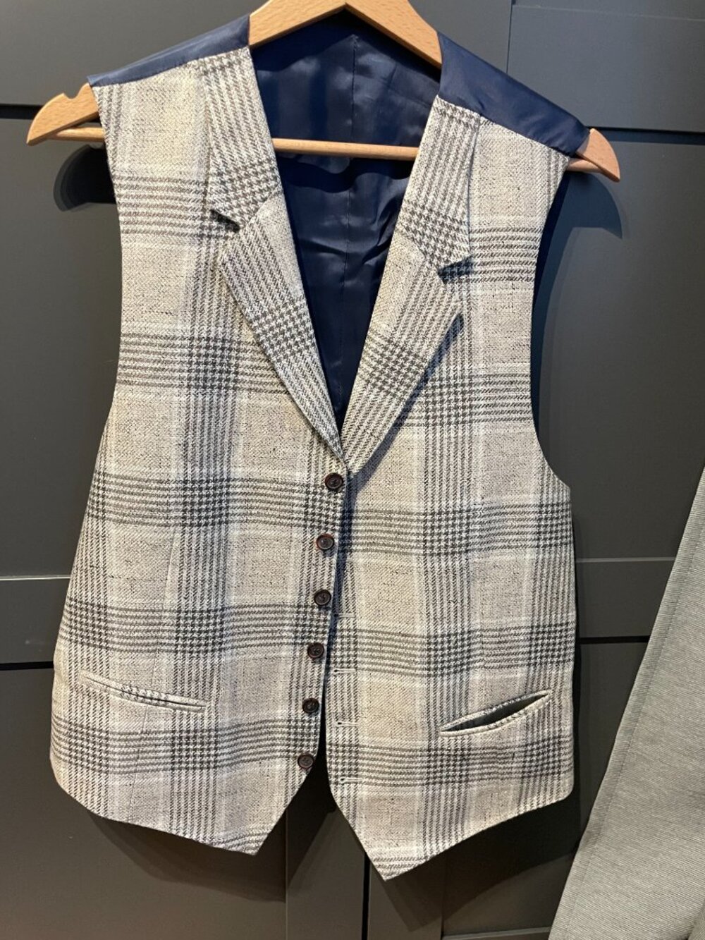 pure linen vest men size 52 suit supply